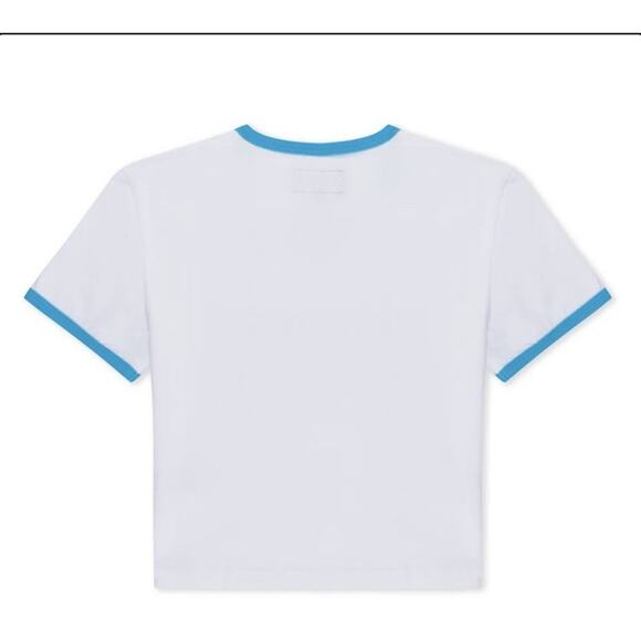 DIGITAL DREAM CROPPED RINGER TEE (WHITE/BLUE) Large - Picture 3 of 6